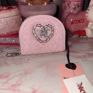 Juicy Couture Light Pink Quilted Heart Wallet